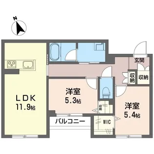 シャンテユーI【1階】の間取り