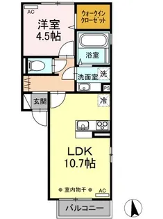 高知県香南市野市町西野【アパート】の間取り