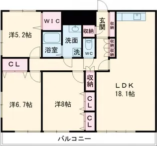 ヴィラコーヨー【6階】の間取り