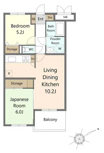 エバーグリーンコート【4階】の間取り