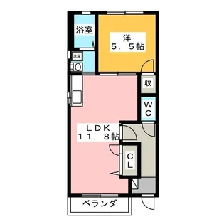 ムーディ栗山【2階】の間取り