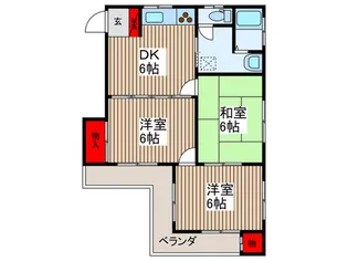 東大宮マンション【3階】の間取り