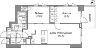 レジデンス渋谷富ヶ谷(ResidenceShibuyaTomigaya【2階】の間取り