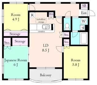 新世ふじみ野マンション【1階】の間取り