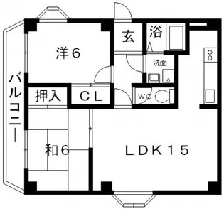 エスポワール藤ヶ丘【6階】の間取り
