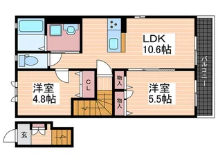 アールヴォーレ【2階】の間取り