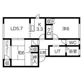 グランデ本館2番館【2階】の間取り