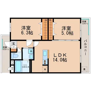 ユーミー北安田【3階】の間取り