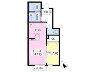 ウィンウッド河原町【1階】の間取り