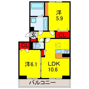 プランドール【2階】の間取り