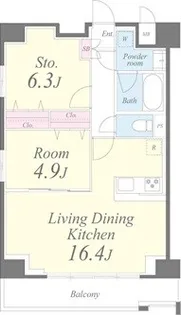 クレシェンテ月島【3階】の間取り