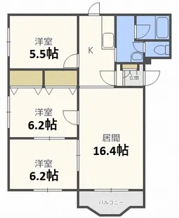 パティオT&T上江別東【1階】の間取り