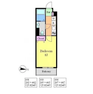 レジデンス毛利 EAST【1階】の間取り