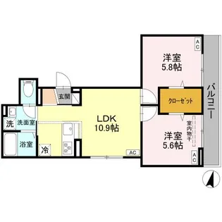 セレスティア上十条【2階】の間取り