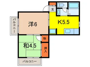 ジェントリ-甲東園【1階】の間取り