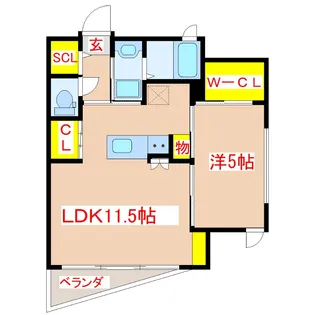 East Terrace 下荒田【6階】の間取り