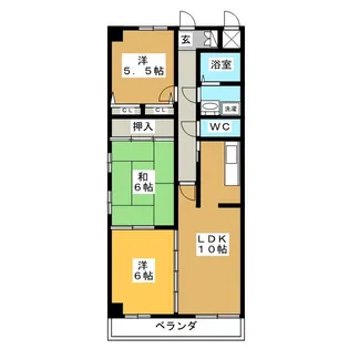 タウンホーム六番【2階】の間取り