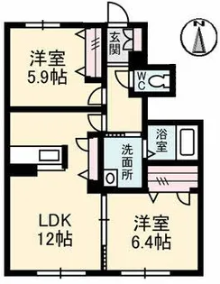 パーシモン【1階】の間取り