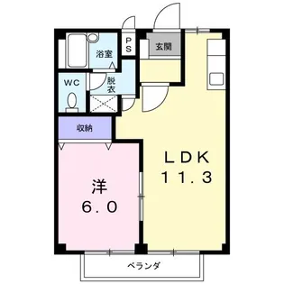 シティハイツ小倉B【2階】の間取り