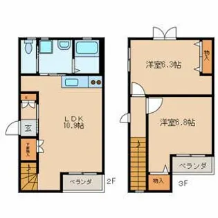 ジュネス青葉台【2階】の間取り