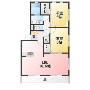 ウッディタウンII【1階】の間取り