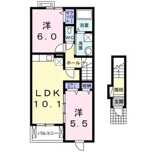 オシンメ・ド・セキ【2階】の間取り