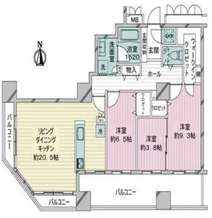 D‘グラフォート熊本タワー【17階】の間取り