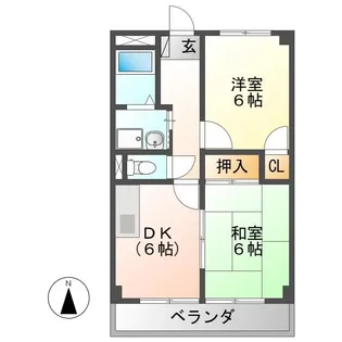 サープラス向日葵【1階】の間取り