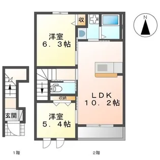 大切なペットと暮らせる【ツインズII】【2階】の間取り