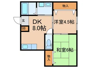 エクラシア鷹取【2階】の間取り