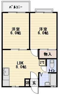 メゾンドベルエII【2階】の間取り