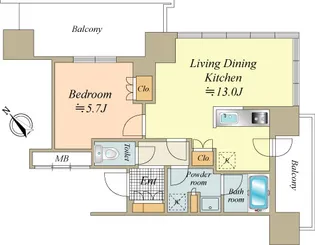 Brillia Tower浜離宮【8階】の間取り