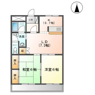 サンティアラB【3階】の間取り