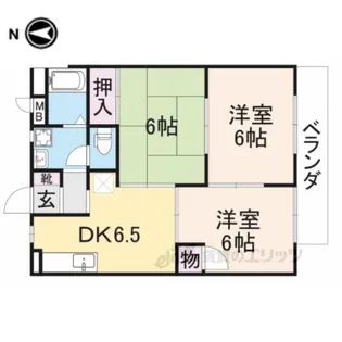 ビエント生駒【1階】の間取り
