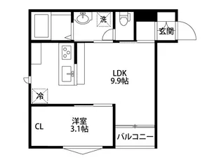ラテ古町【2階】の間取り