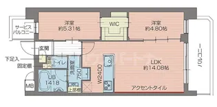 プレジオ北綾瀬ASIAN【6階】の間取り