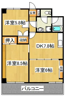 ラーバンK【8階】の間取り