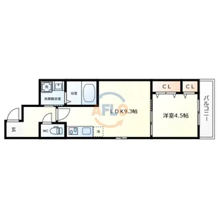 フジパレス今川公園東II番館【3階】の間取り