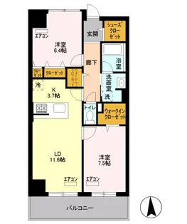 ロイヤルパークスシーサー西新井【5階】の間取り