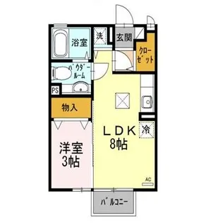 シャトレーあしがら【1階】の間取り
