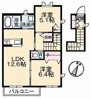 アローゼ B棟【2階】の間取り