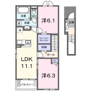 ヴィラ フェリシアI【2階】の間取り