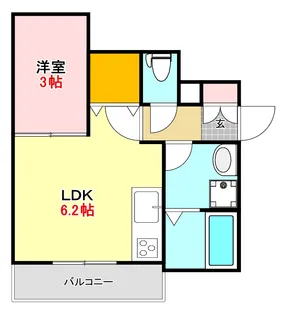 ロイヤルヴィラ向洋A【1階】の間取り