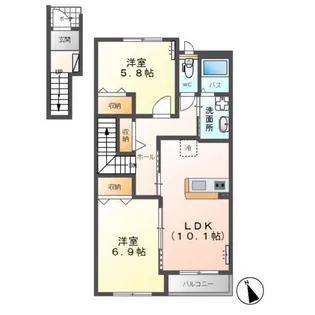 プラシード【2階】の間取り