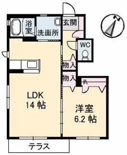 プリマ・メゾン 1番館【1階】の間取り