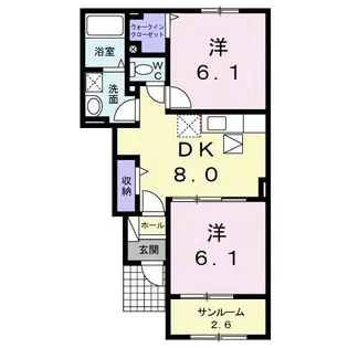 ヴィラ・グレイスB【1階】の間取り