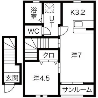 ウィローズ本通り【2階】の間取り