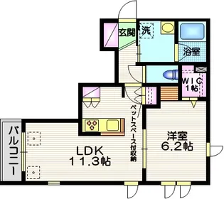 フレグラント等々力【1階】の間取り