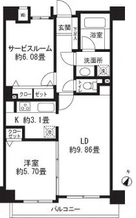 レジディア三軒茶屋II【2階】の間取り