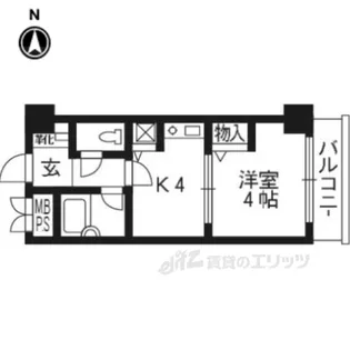ライオンズマンション五条大宮2【4階】の間取り